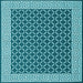 Square Machine Washable Abstract Light Blue Contemporary Rug, wshcon2438lblu