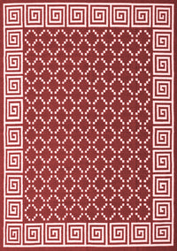 Abstract Red Contemporary Rug, con2438red