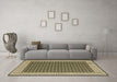 Machine Washable Abstract Brown Contemporary Rug in a Living Room,, wshcon2438brn