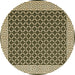 Round Machine Washable Abstract Brown Contemporary Rug, wshcon2438brn