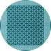 Round Abstract Light Blue Contemporary Rug, con2438lblu