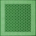 Serging Thickness of Abstract Green Contemporary Rug, con2438grn