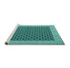 Sideview of Machine Washable Abstract Turquoise Contemporary Area Rugs, wshcon2438turq