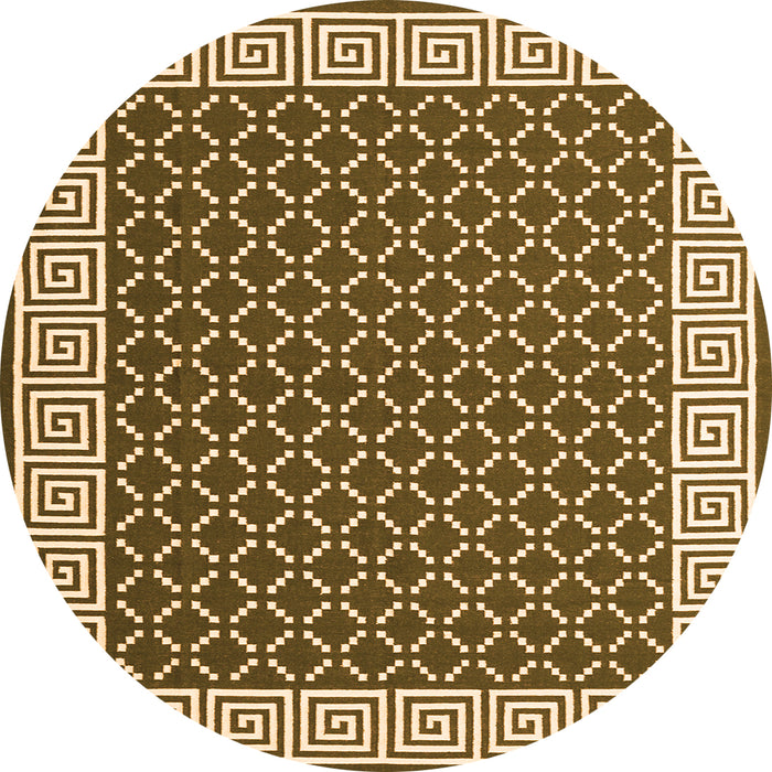 Square Abstract Orange Contemporary Rug, con2438org