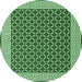 Round Abstract Emerald Green Contemporary Rug, con2438emgrn