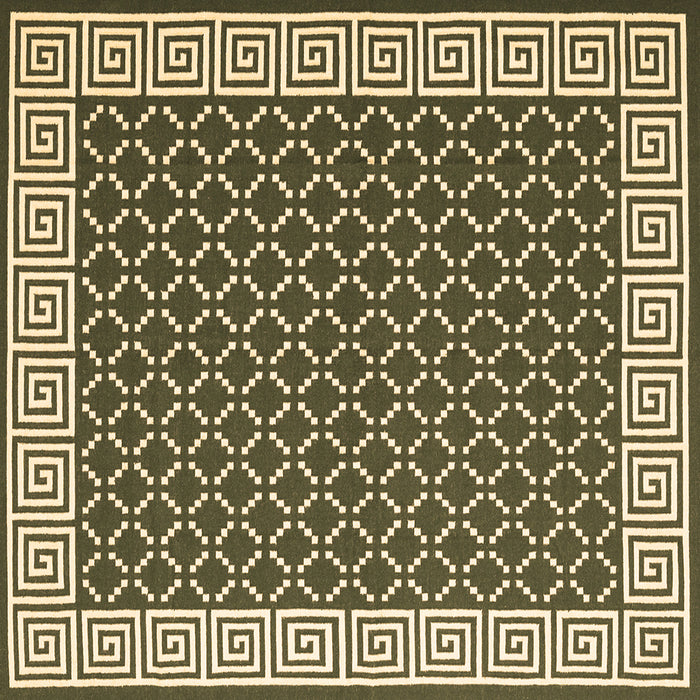 Square Abstract Brown Contemporary Rug, con2438brn