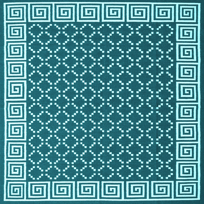 Square Abstract Light Blue Contemporary Rug, con2438lblu
