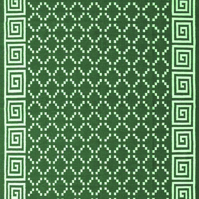 Machine Washable Abstract Emerald Green Contemporary Area Rugs, wshcon2438emgrn