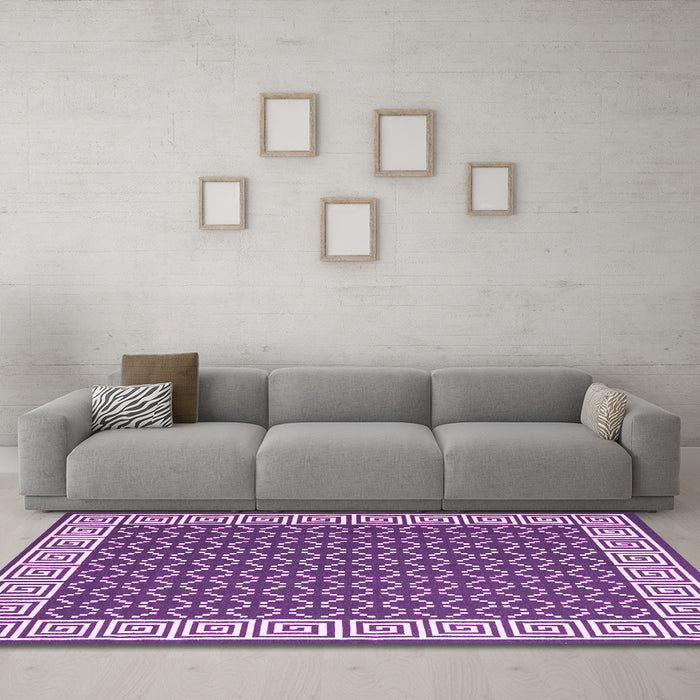Machine Washable Abstract Pink Contemporary Rug in a Living Room, wshcon2438pnk
