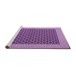 Sideview of Machine Washable Abstract Pink Contemporary Rug, wshcon2438pnk