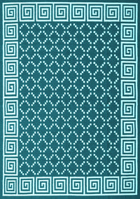 Abstract Light Blue Contemporary Rug, con2438lblu