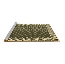 Sideview of Machine Washable Abstract Brown Contemporary Rug, wshcon2438brn