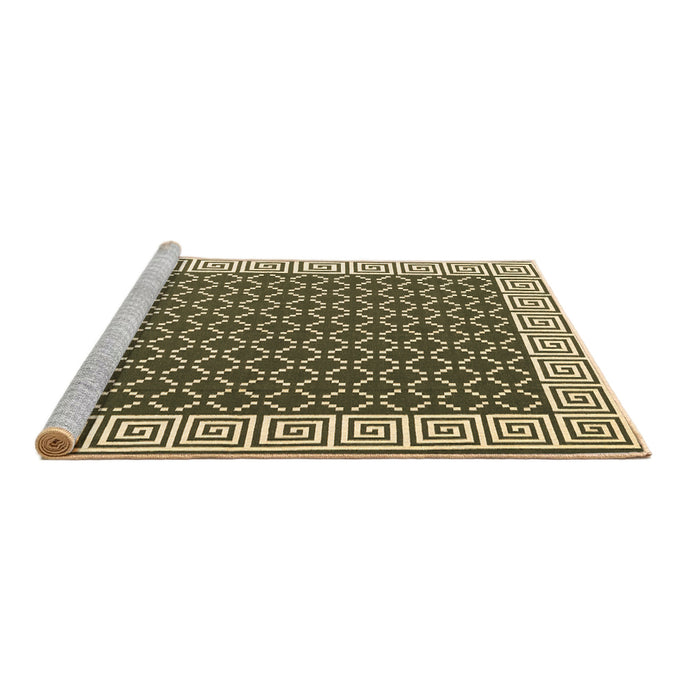 Sideview of Machine Washable Abstract Brown Contemporary Rug, wshcon2438brn