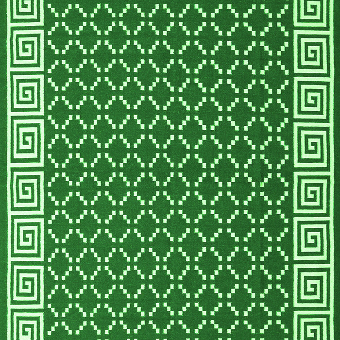 Serging Thickness of Machine Washable Abstract Green Contemporary Area Rugs, wshcon2438grn