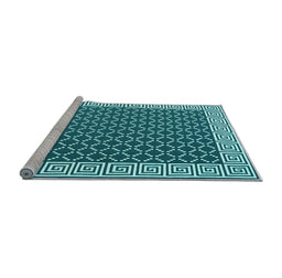 Sideview of Machine Washable Abstract Light Blue Contemporary Rug, wshcon2438lblu