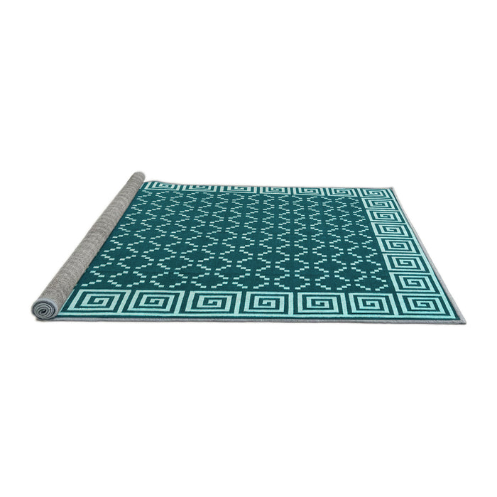 Sideview of Machine Washable Abstract Light Blue Contemporary Rug, wshcon2438lblu