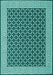 Machine Washable Abstract Turquoise Contemporary Area Rugs, wshcon2438turq