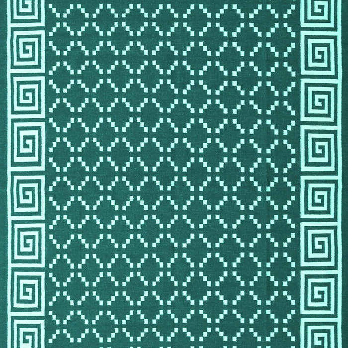 Machine Washable Abstract Turquoise Contemporary Area Rugs, wshcon2438turq
