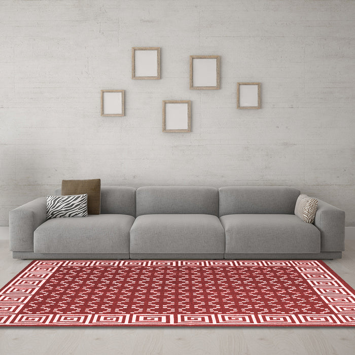 Contemporary Red Washable Rugs