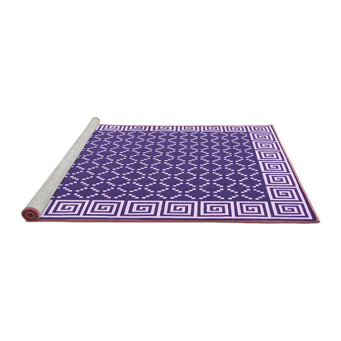 Sideview of Machine Washable Abstract Purple Contemporary Area Rugs, wshcon2438pur