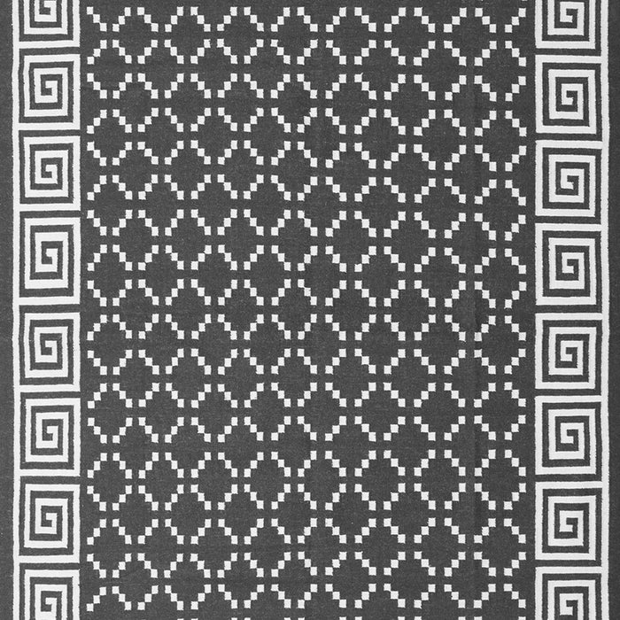 Serging Thickness of Machine Washable Abstract Gray Contemporary Rug, wshcon2438gry