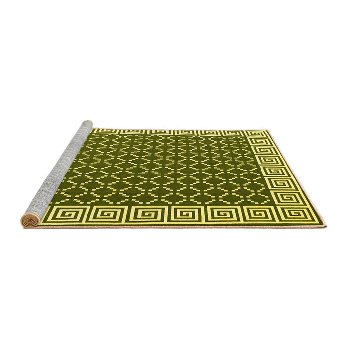 Sideview of Machine Washable Abstract Yellow Contemporary Rug, wshcon2438yw