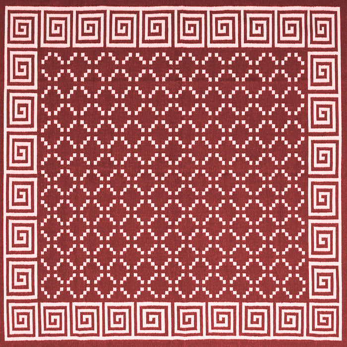 Machine Washable Abstract Red Contemporary Rug, wshcon2438red