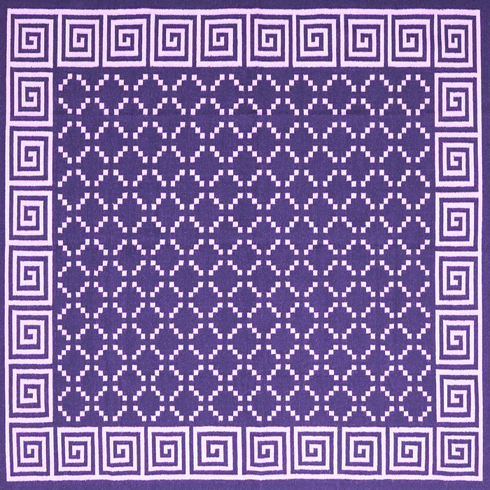 Square Abstract Purple Contemporary Rug, con2438pur