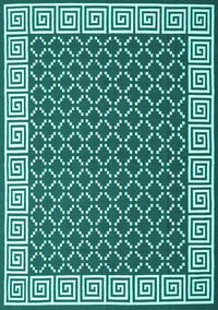 Abstract Turquoise Contemporary Rug, con2438turq