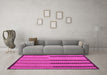 Machine Washable Southwestern Pink Country Rug in a Living Room, wshcon2439pnk