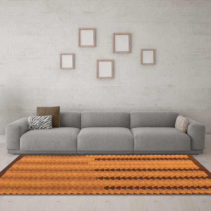 Machine Washable Southwestern Orange Country Area Rugs in a Living Room, wshcon2439org