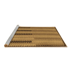 Sideview of Machine Washable Southwestern Brown Country Rug, wshcon2439brn