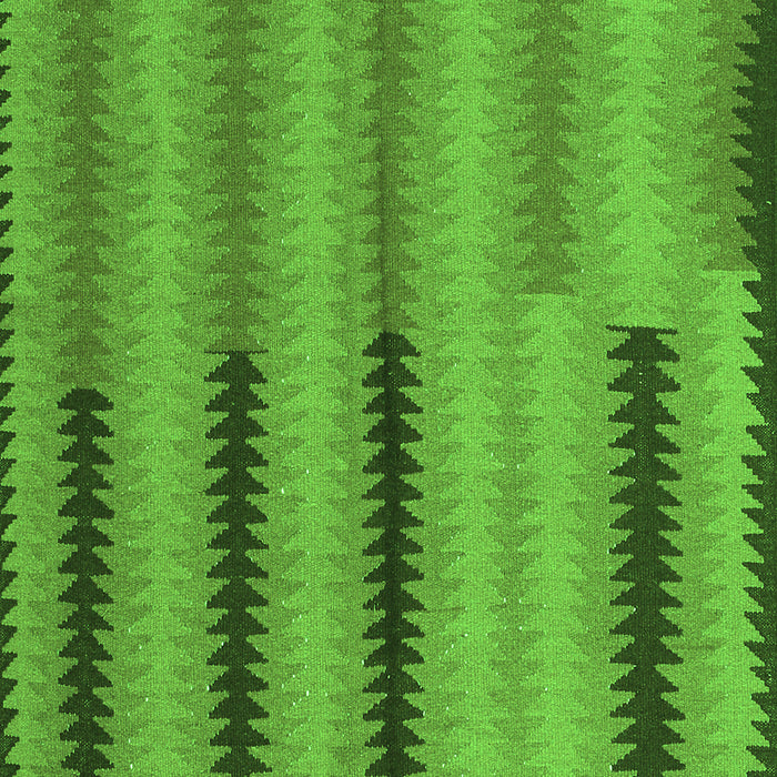 Serging Thickness of Machine Washable Southwestern Green Country Area Rugs, wshcon2439grn