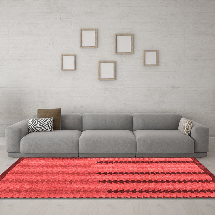 Country Red Washable Rugs