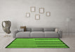 Machine Washable Southwestern Green Country Area Rugs in a Living Room,, wshcon2439grn