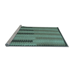 Sideview of Machine Washable Southwestern Light Blue Country Rug, wshcon2439lblu