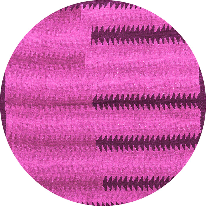 Round Machine Washable Southwestern Pink Country Rug, wshcon2439pnk