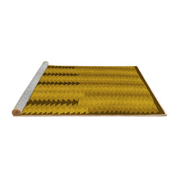 Sideview of Machine Washable Southwestern Yellow Country Rug, wshcon2439yw