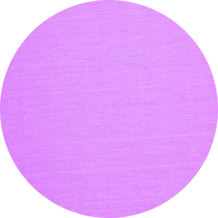 Round Machine Washable Solid Purple Modern Area Rugs, wshcon243pur