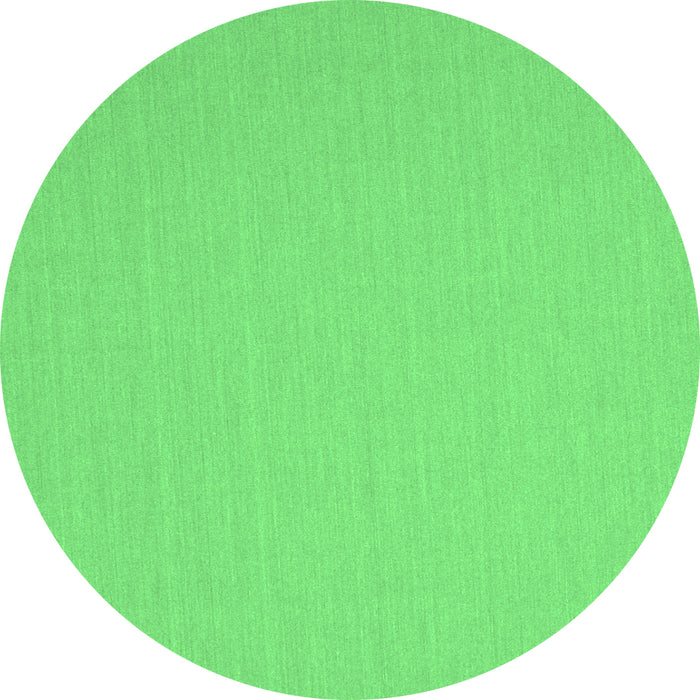 Round Machine Washable Solid Emerald Green Modern Area Rugs, wshcon243emgrn