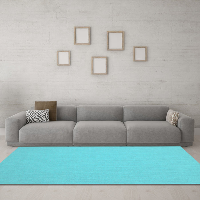 Machine Washable Solid Light Blue Modern Rug in a Living Room, wshcon243lblu