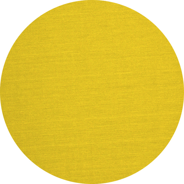 Round Solid Yellow Modern Rug, con243yw