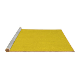 Sideview of Machine Washable Solid Yellow Modern Rug, wshcon243yw