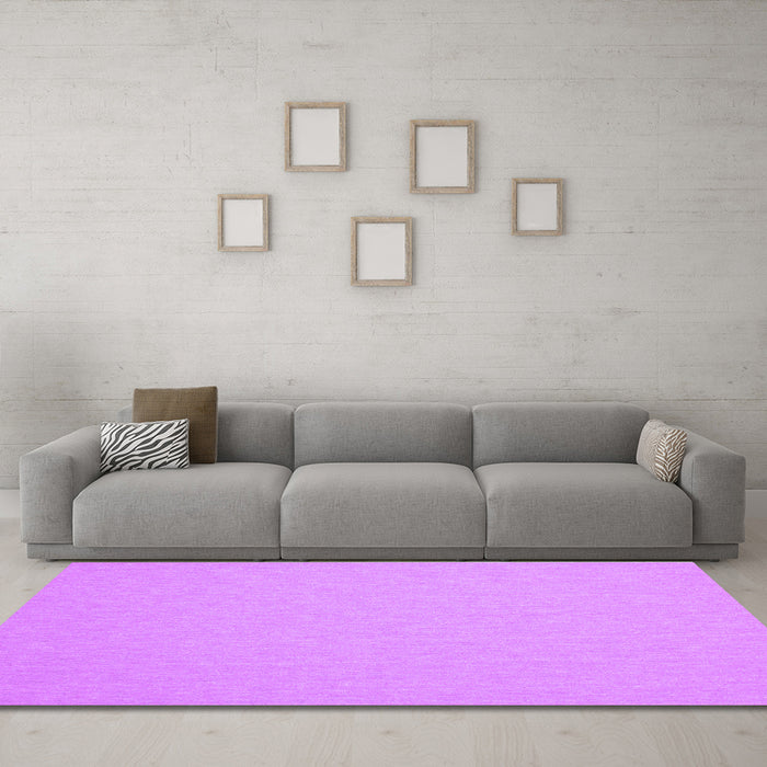 Machine Washable Solid Purple Modern Area Rugs in a Living Room, wshcon243pur