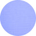 Round Machine Washable Solid Blue Modern Rug, wshcon243blu