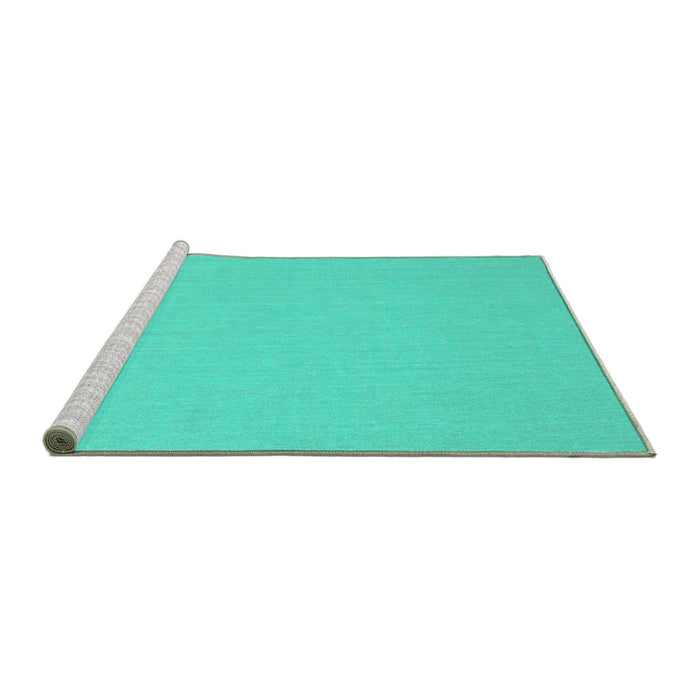 Sideview of Machine Washable Solid Turquoise Modern Area Rugs, wshcon243turq