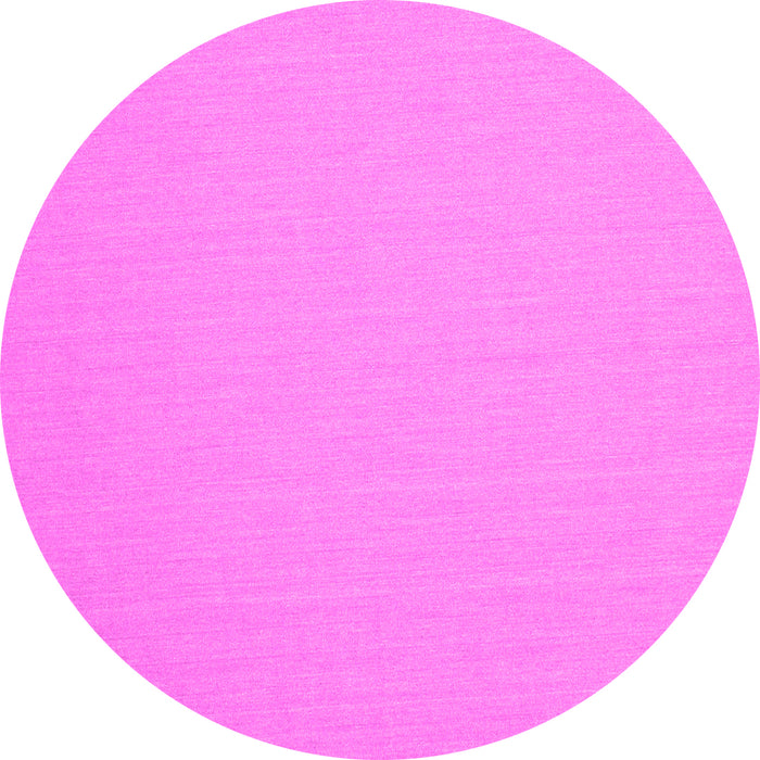 Round Machine Washable Solid Pink Modern Rug, wshcon243pnk