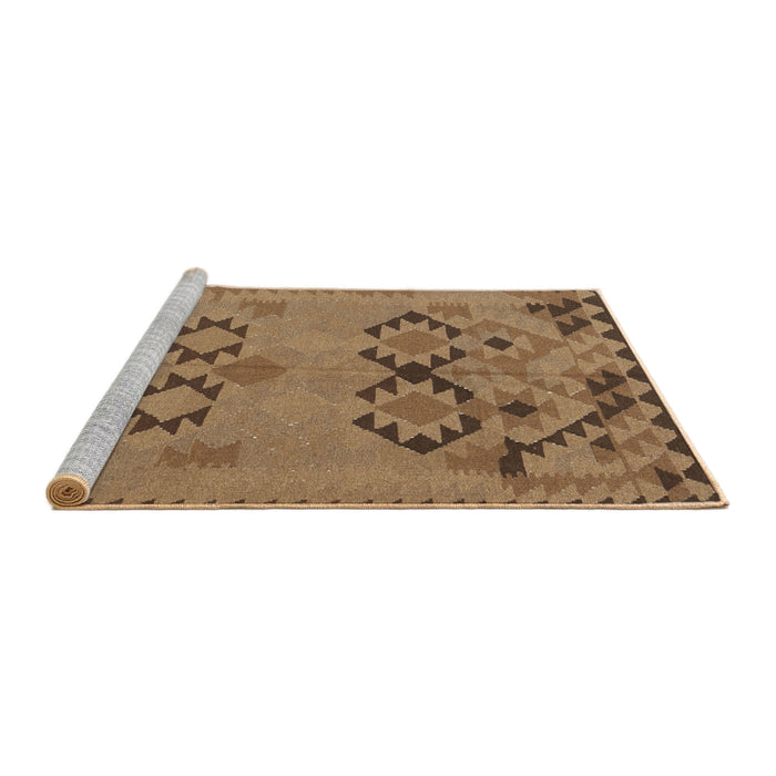 Serging Thickness of Machine Washable Contemporary Saddle Brown Rug, wshcon2440