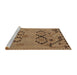 Serging Thickness of Machine Washable Contemporary Saddle Brown Rug, wshcon2440