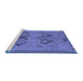 Sideview of Machine Washable Southwestern Blue Country Rug, wshcon2440blu